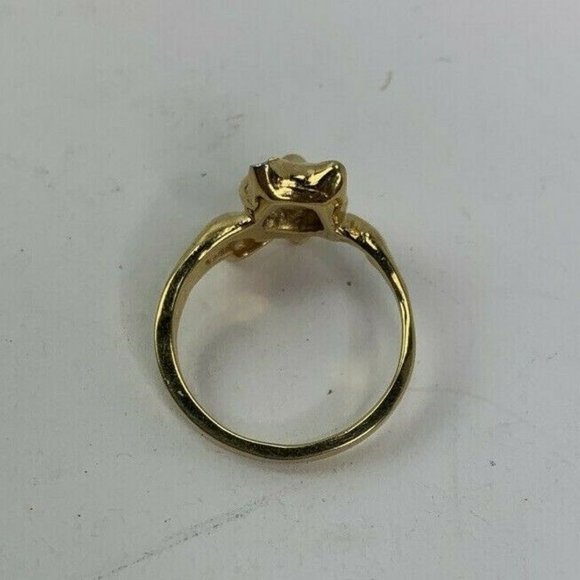 Vintage Gold Tone Cat Figural Sitting 3D Ring - Picture 5 of 6